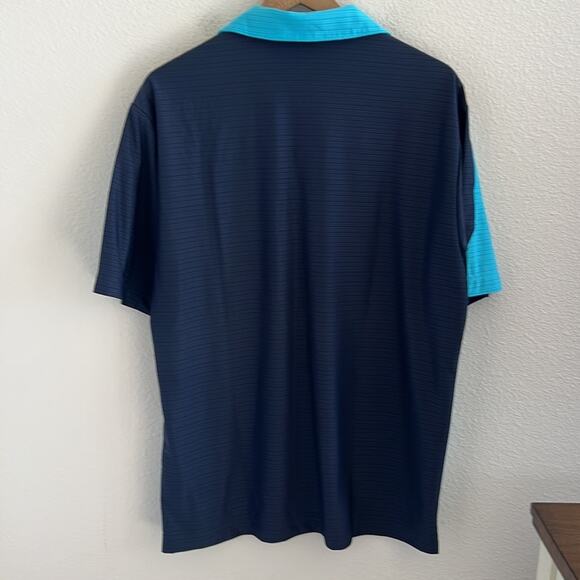 Nike Tiger Woods Collection Polo Dri Fit Contrasting Blue Large - Picture 2 of 7